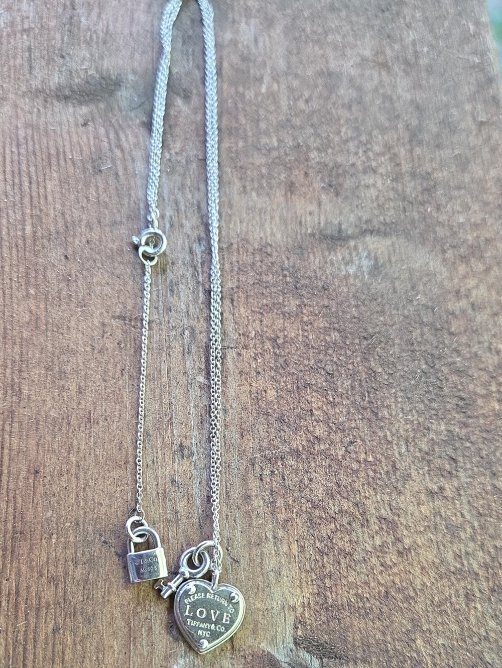 Tiffany & Co. Love Heart, Padlock & Key 925 Necklace
